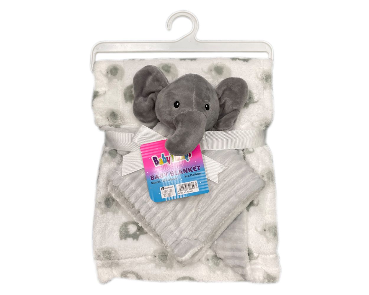 Baby Things Blanket Comforter Set Grey Elephant 75x100cm 328217 Baby City