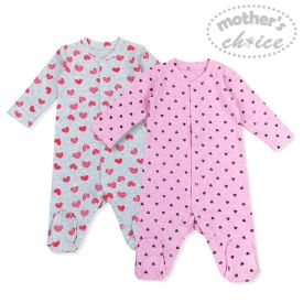 Baby gro Hearts 2 Pack Long Sleeve - 323455