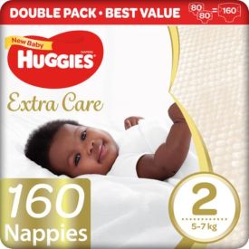 Huggies Bale Extra Care 80 Nappies Size 2 (Two Packs Of Nappies Plus Wipes)