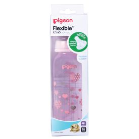 Pigeon Flexible Teat Standard Neck Bottle 4m Hearts 240ml - 264678