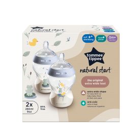 Tommee Tippee Natural Start Self Sterilizing Decorated Bottle Boy 260ml - 455452