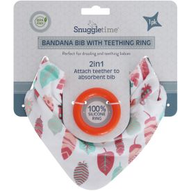 Snuggle Time Bandana Bib W/teething  Pink