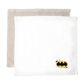 Batman Baby 2pack Face Cloth White/Grey