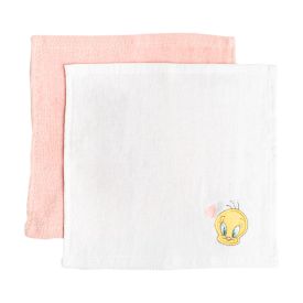 Tweety Baby 2Pack Face Cloth White And pink