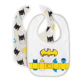 Batman Baby 2pack Jersey Bib White/grey