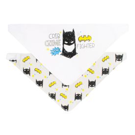 Batman Baby 2pack Bandana Bib White/gray