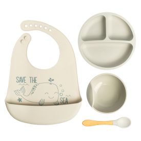 Squiggle Baby 4 piece Silicon Feeding Gray