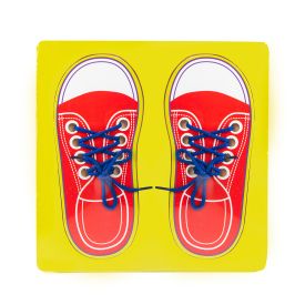 Wooden Shoe Tying Activity Board - 431255